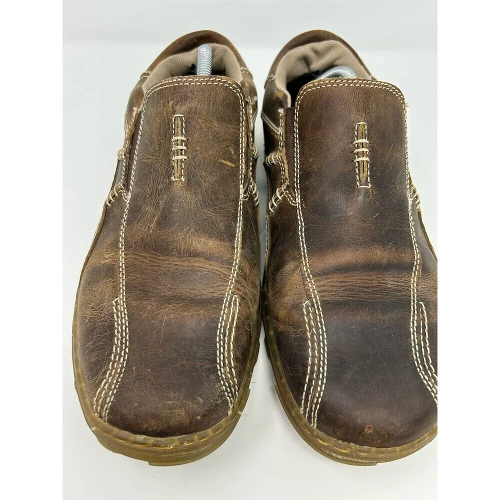 Dr. Martens Lance Men's Slip-On Casual Shoes Brown Contrast Stitching Size 12